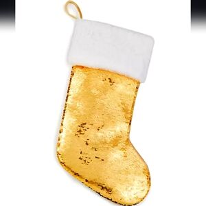 Holiday Lane Sequins Stocking Golden